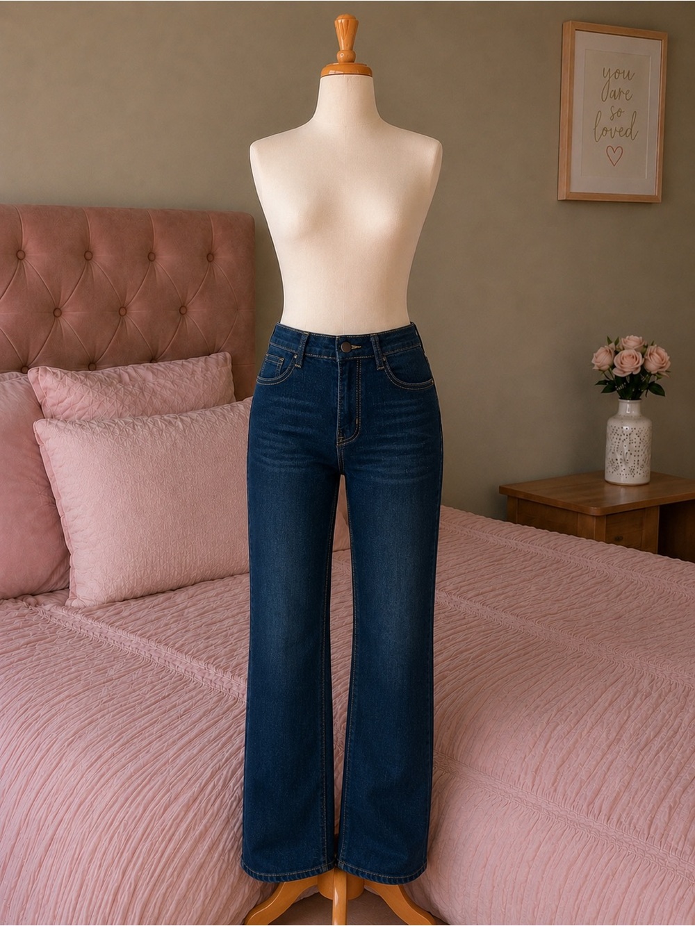 Others Follow Dark Blue Boot-Cut Jeans